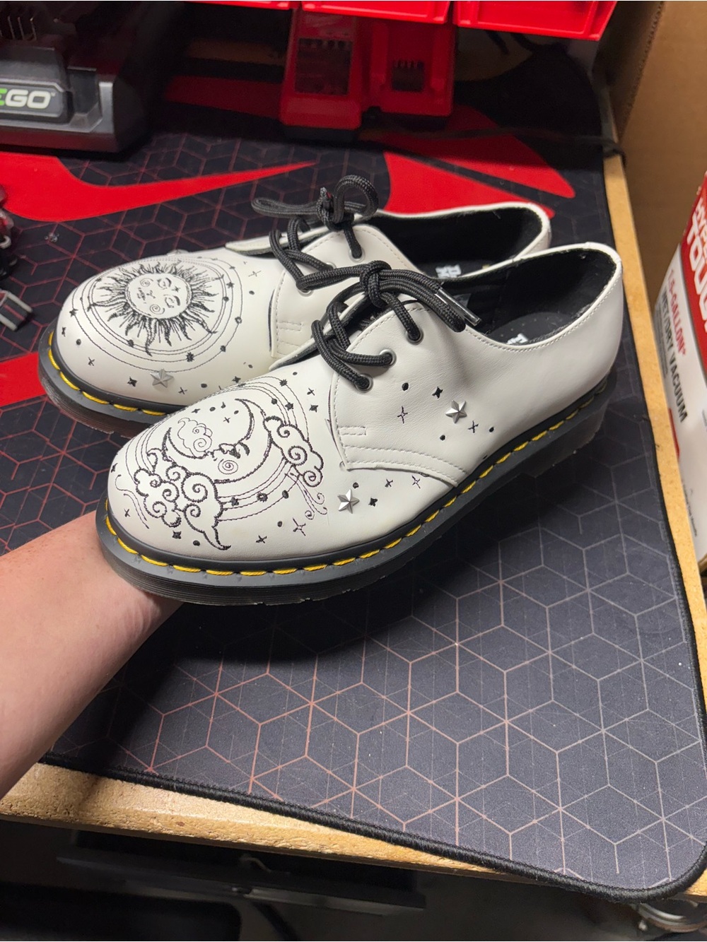 Dr. Martens White Leather Sun & Moon 3-Eye Oxfords - Picture 5 of 5
